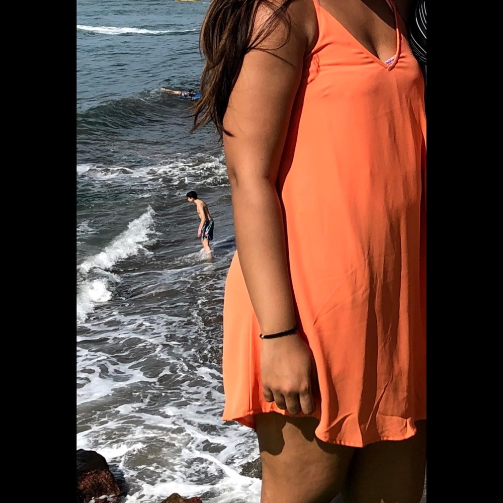 Orange shift dress